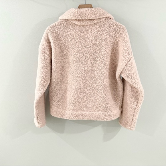 J. Crew Polartec 1/4 Zip Teddy Sherpa Pullover In Blush Pink Size Small - Picture 6 of 6
